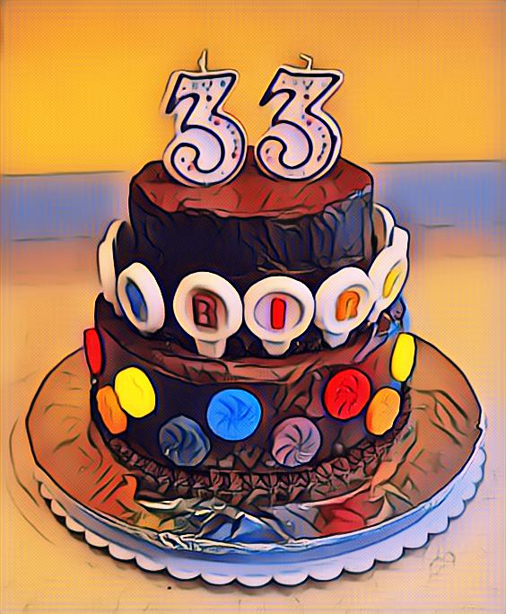 33rd birthday cake