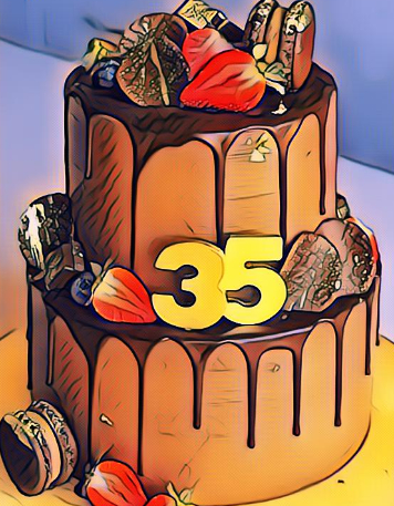 35th birthday cake