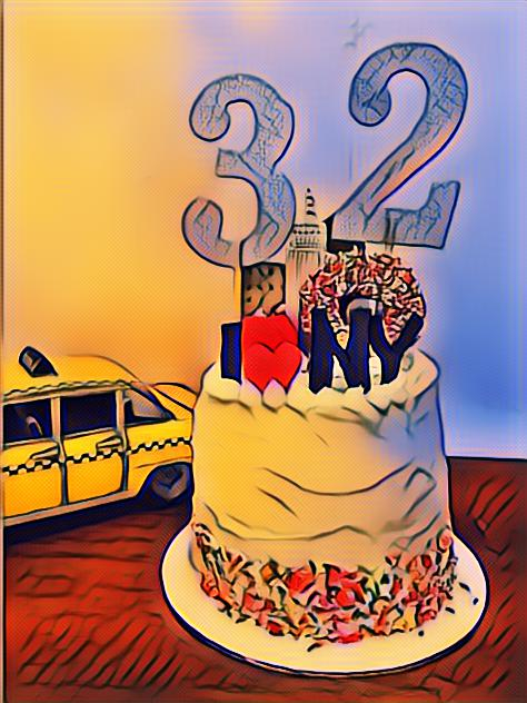 32nd birthday cake